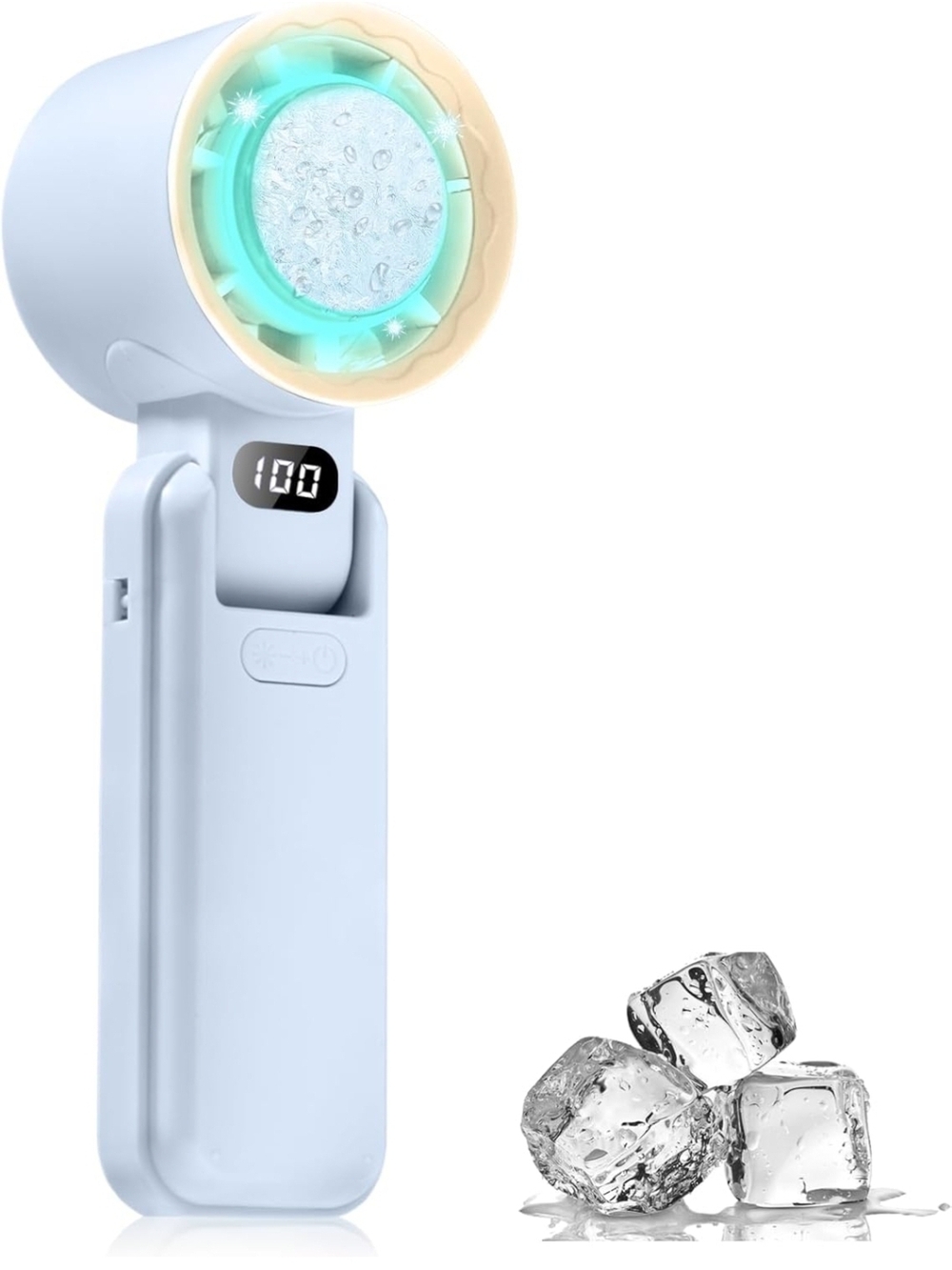Portable Handheld Mini Fan Mister with LED - Light Blue